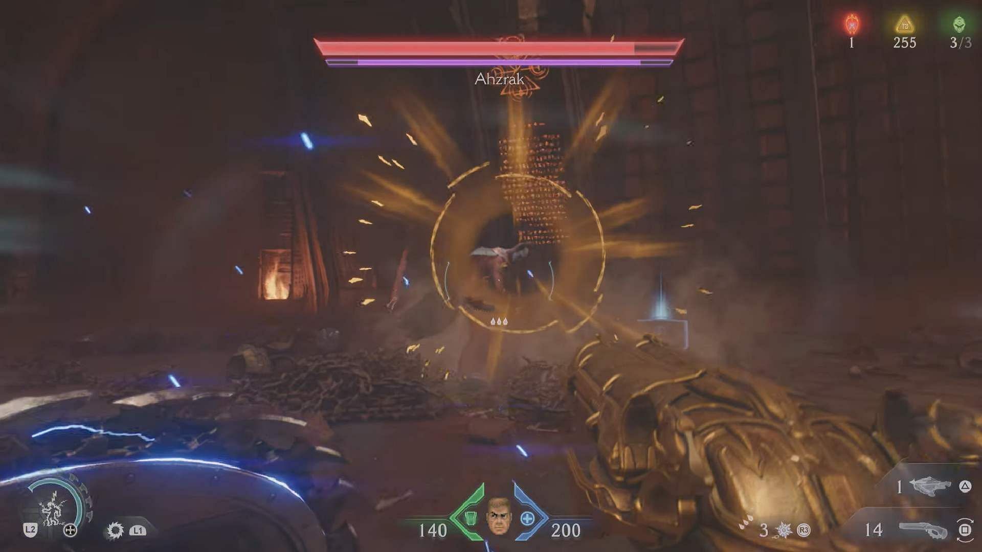 Use the time gap to strike Ahzrak while dodging his projectiles (Image via Sportskeeda Gaming/Bethesda Softworks)